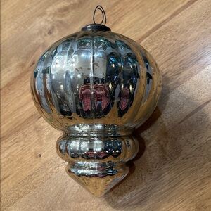 Vintage Pottery Barn Mercury  Glass Giant  Christmas Tree Ornament 10”